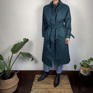 Vintage J.G. Hook Heavy-Weight Lined Trench Coat w/Belt, Made in USA, ILGWU